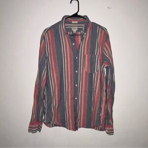 J Crew Madras Multi Color Striped Long Sleeve Button Down